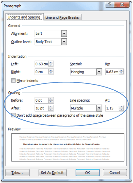 Column Formatting Indents Spacing And Page Breaks Accessibilityoz