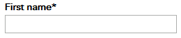 Incorrect example of FRM_A6i. First name* above a text field.