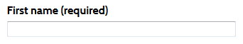 Incorrect example of FRM_A7i. First name (required) above a text field.